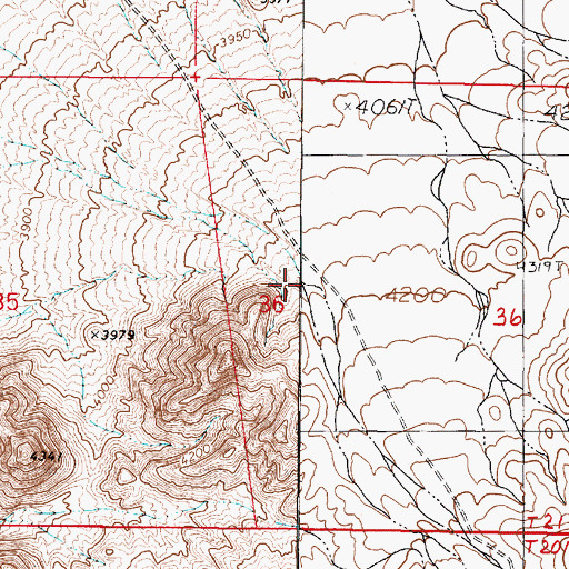 Topographic Map of Grover Canyon, NV