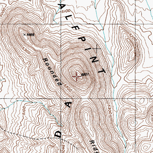 Topographic Map of Halfpint Range, NV