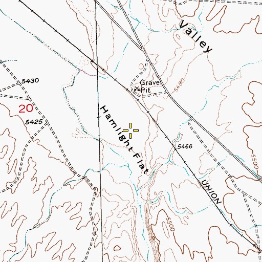 Topographic Map of Hamlight Flat, NV