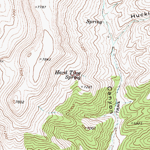 Topographic Map of Hard Time Spring, NV
