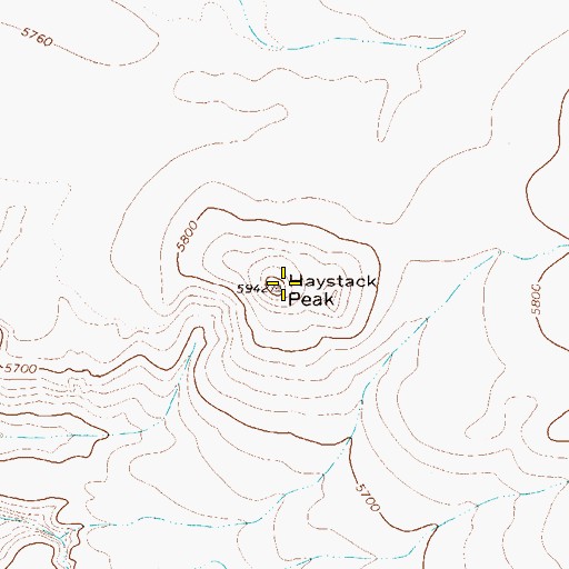 Topographic Map of Haystack Peak, NV