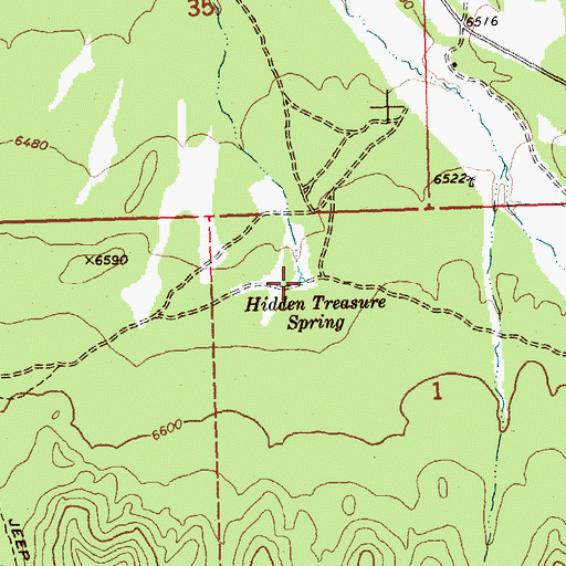 Topographic Map of Hidden Treasure Spring, NV