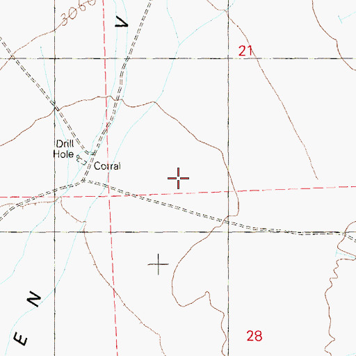 Topographic Map of Hidden Valley, NV