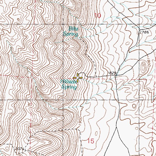Topographic Map of Hillside Spring, NV
