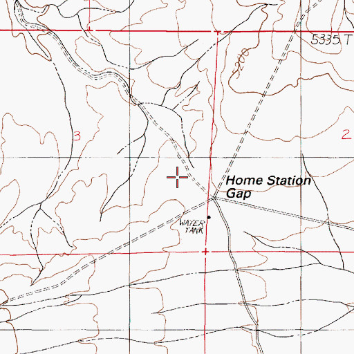 Topographic Map of Home Station Gap, NV