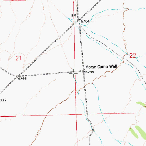 Topographic Map of Horse Camp Well, NV