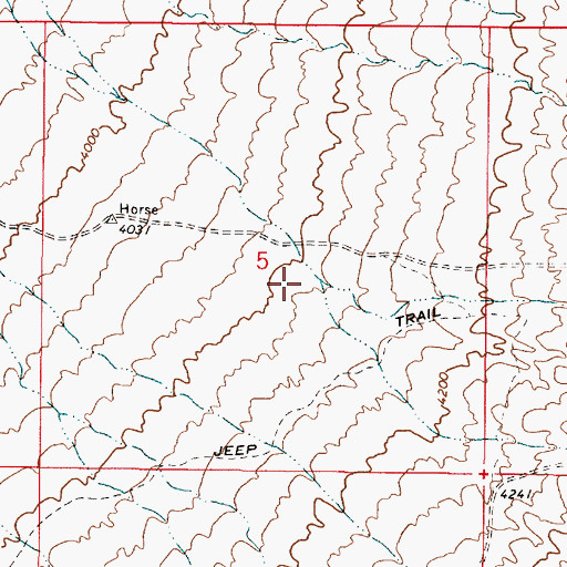 Topographic Map of Horse Creek, NV