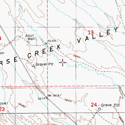 Topographic Map of Horse Creek Valley, NV
