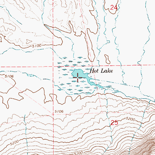 Topographic Map of Hot Lake, NV
