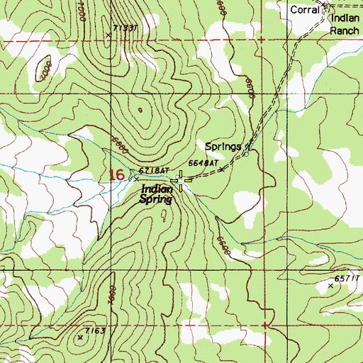 Topographic Map of Indian Spring, NV