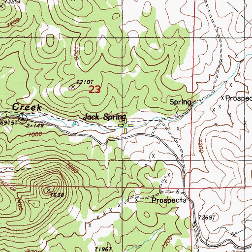 Topographic Map of Jack Spring, NV