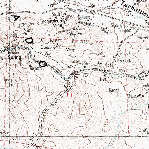 Topographic Map of January Wash, NV