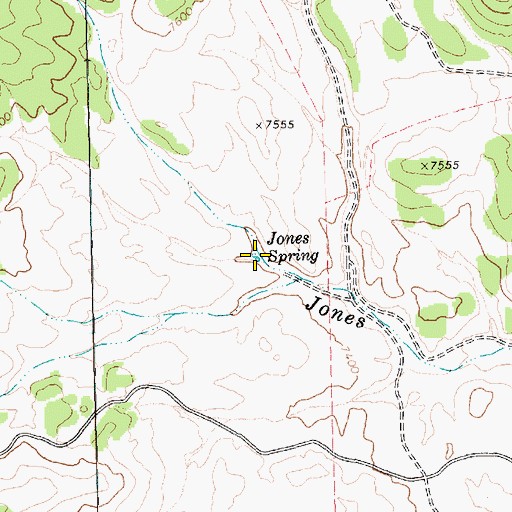 Topographic Map of Jones Spring, NV