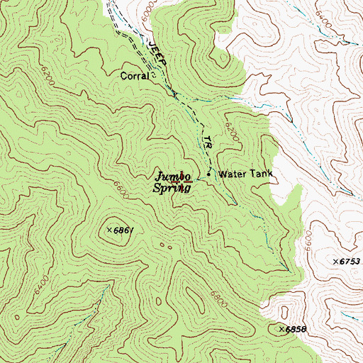Topographic Map of Jumbo Spring, NV