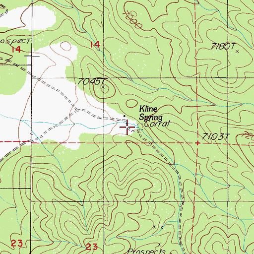 Topographic Map of Kline Spring, NV