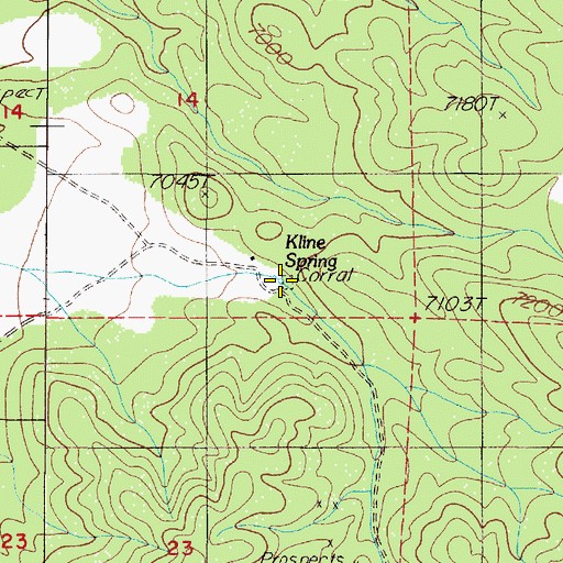Topographic Map of Kline Spring, NV