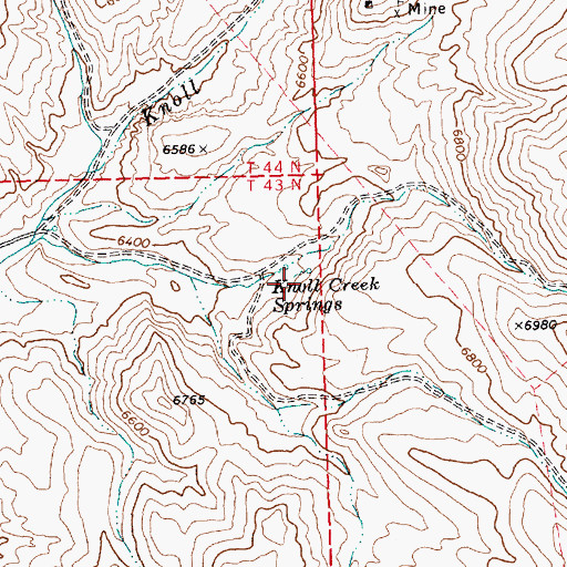 Topographic Map of Knoll Creek Springs, NV