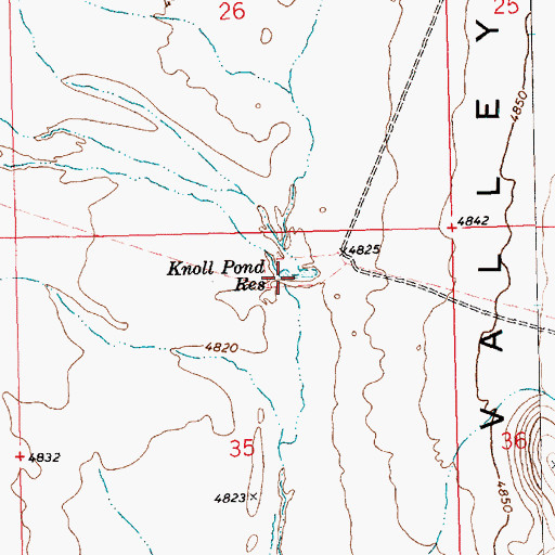 Topographic Map of Knoll Pond Reservoir, NV