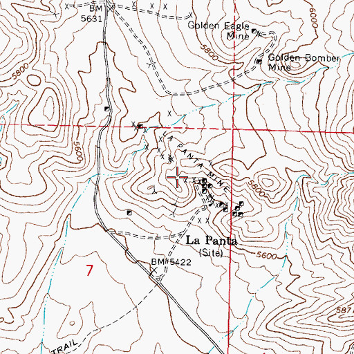 Topographic Map of La Panta Mine, NV