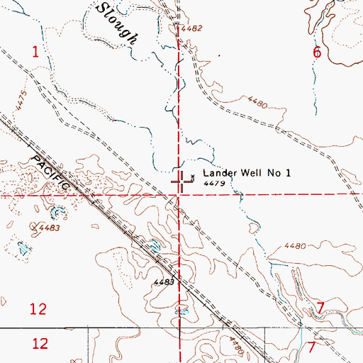 Topographic Map of Lander Well Number One, NV