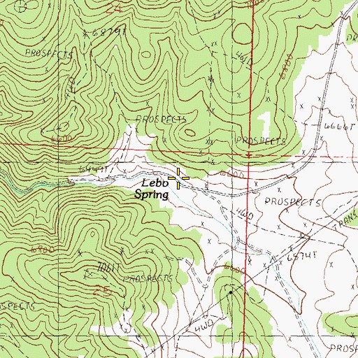 Topographic Map of Lebo Spring, NV