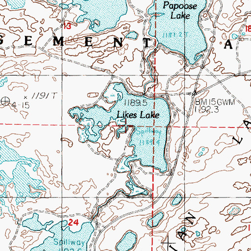 Topographic Map of Likes Lake, NV