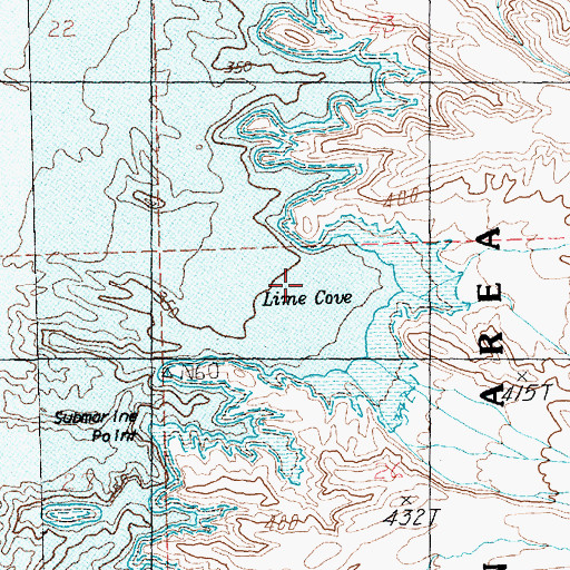 Topographic Map of Lime Cove, NV