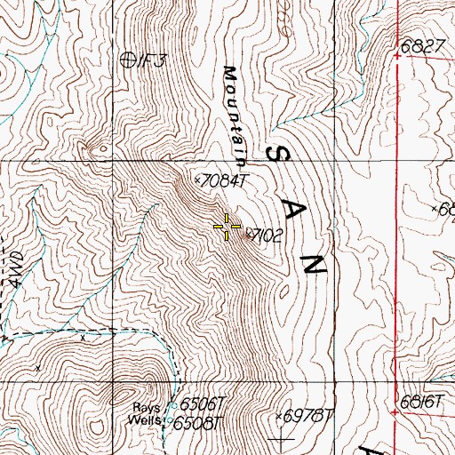 Topographic Map of Lime Mountain, NV