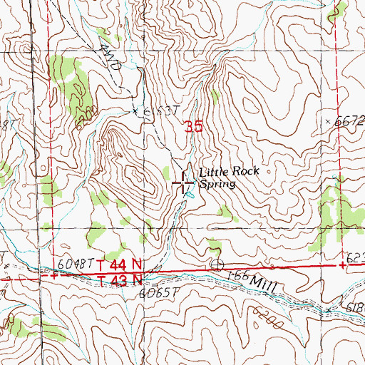 Topographic Map of Little Rock Spring, NV