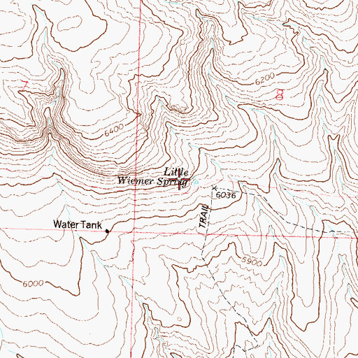 Topographic Map of Little Wiemer Spring, NV