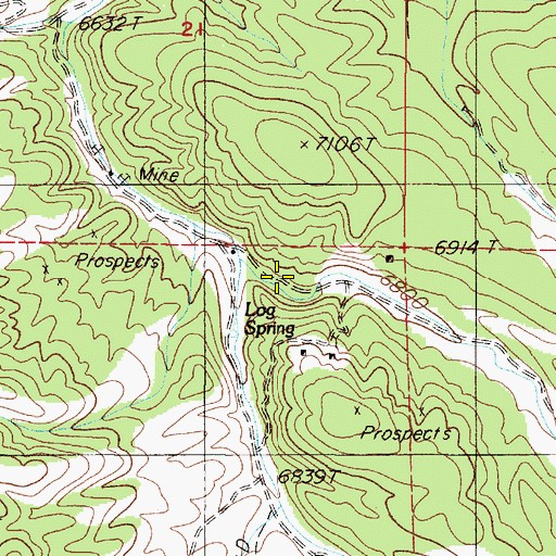 Topographic Map of Log Spring, NV