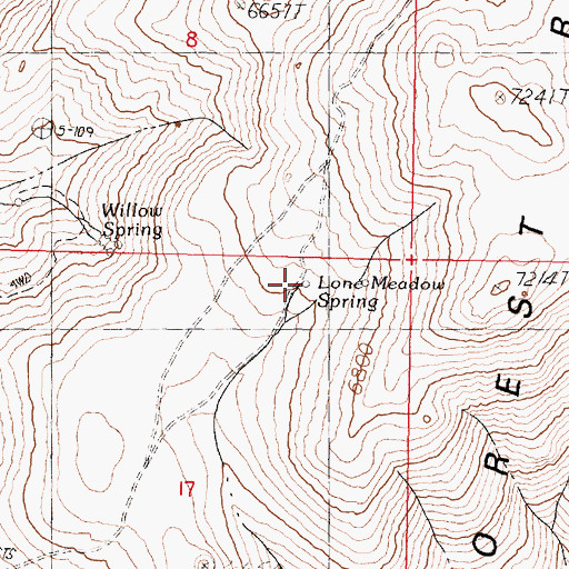 Topographic Map of Lone Meadow Spring, NV