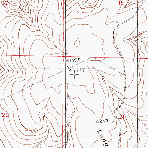 Topographic Map of Long Ridge, NV
