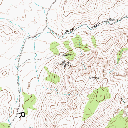 Topographic Map of Lost Burro Mine, NV