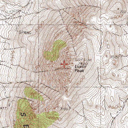 Topographic Map of Luxor Peak, NV