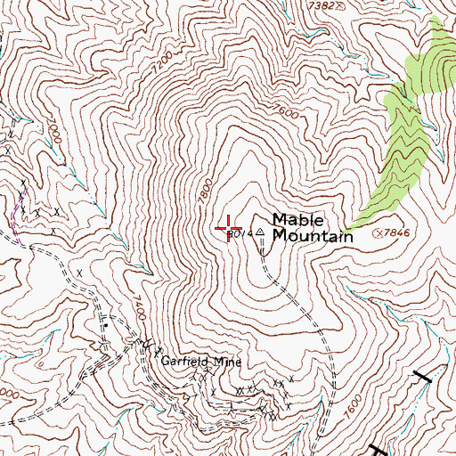 Topographic Map of Mable Mountain, NV