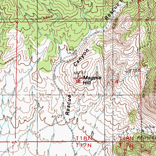 Topographic Map of Magpie Hill, NV
