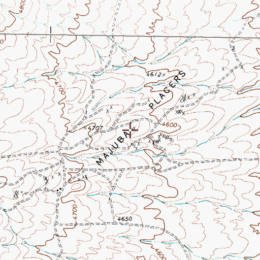 Topographic Map of Majuba Placers, NV