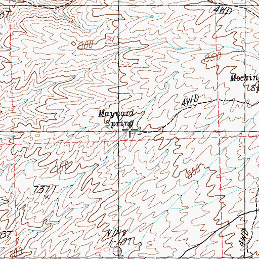 Topographic Map of Maynard Spring, NV