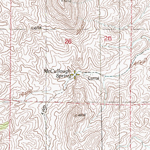 Topographic Map of McCullough Spring, NV