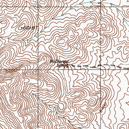 Topographic Map of McDonald Spring, NV
