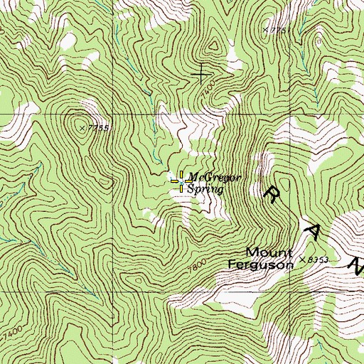 Topographic Map of McGregor Spring, NV