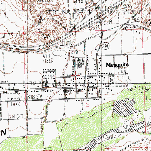Topographic Map of Mesquite, NV