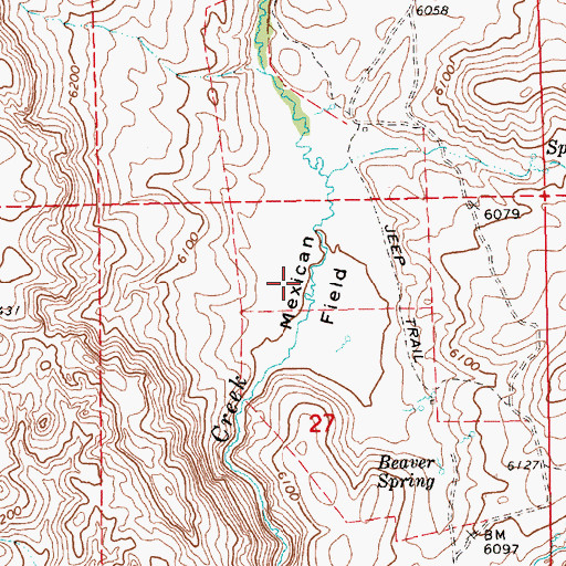Topographic Map of Mexican Field, NV