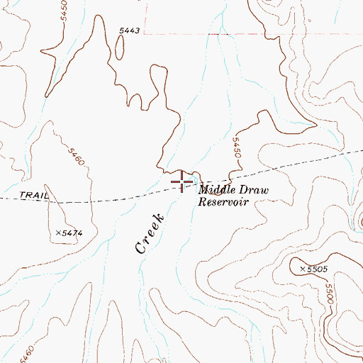 Topographic Map of Middle Draw Reservoir, NV