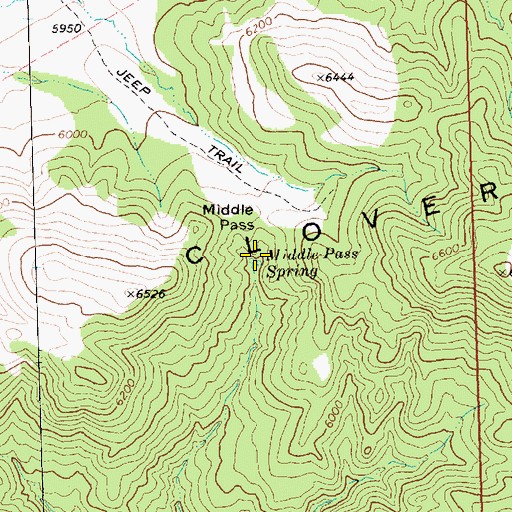 Topographic Map of Middle Pass Spring, NV