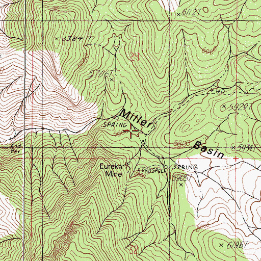 Topographic Map of Miller Basin, NV