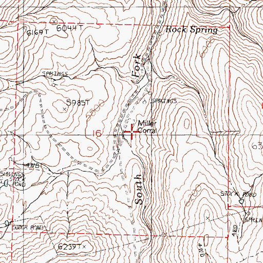 Topographic Map of Miller Corral, NV