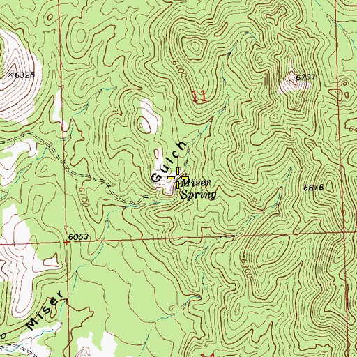 Topographic Map of Miser Spring, NV