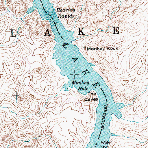 Topographic Map of Monkey Hole, NV
